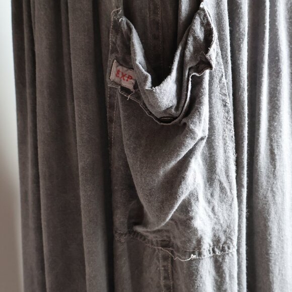 Vintage Limited Express Drop Waist Cottage Dress Lagenlook Gray NEEDS REPAIR - Picture 6 of 10